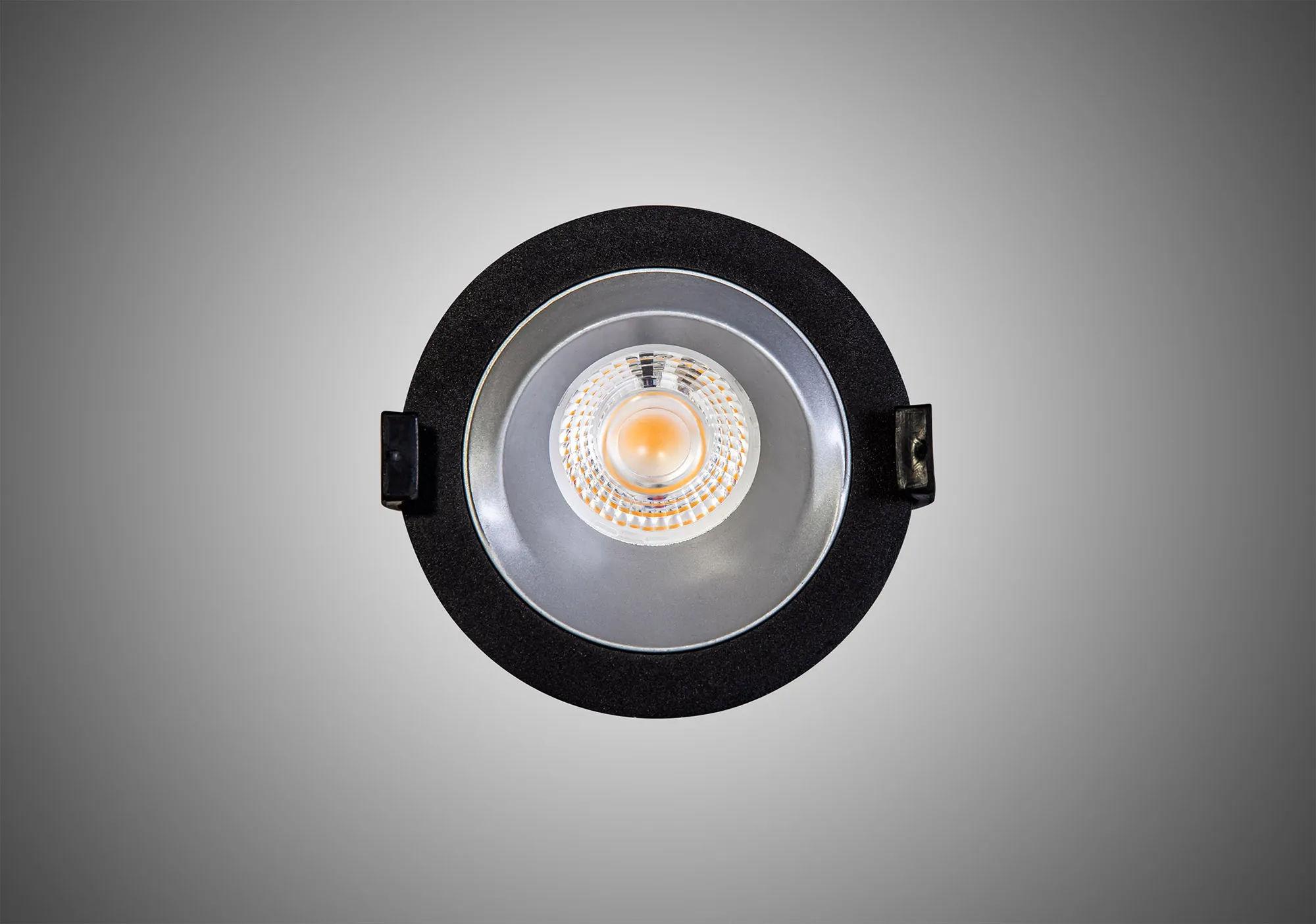 Bonia 10 Dimmable Tridonic 10W 631lm 2700K 36°, Black/Silver 27° Angled Round Downlight , NO DRIVER REQUIRED, 5yrs Warranty DM201188  Dlux Bonia 10